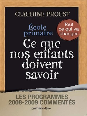 cover image of Ecole primaire Ce que nos enfants doivent savoir